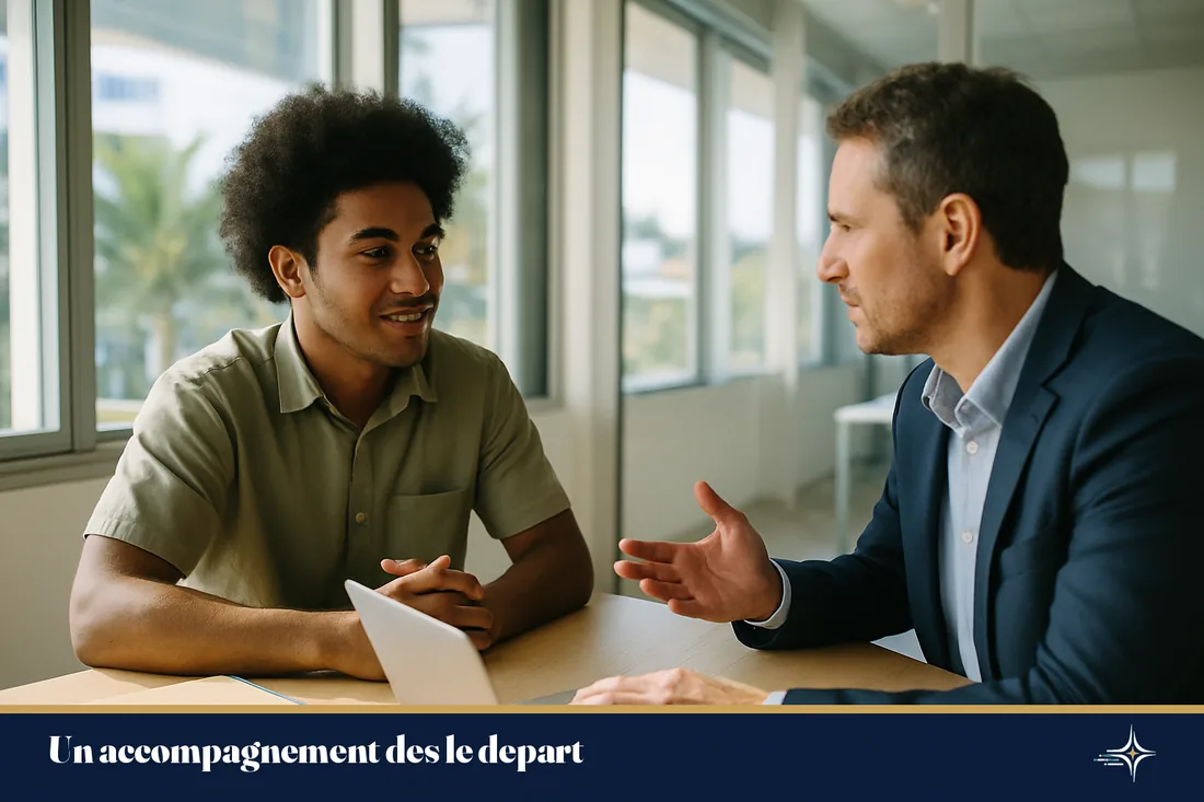Un porteur de projet en rendez-vous avec un conseiller a Noumea
