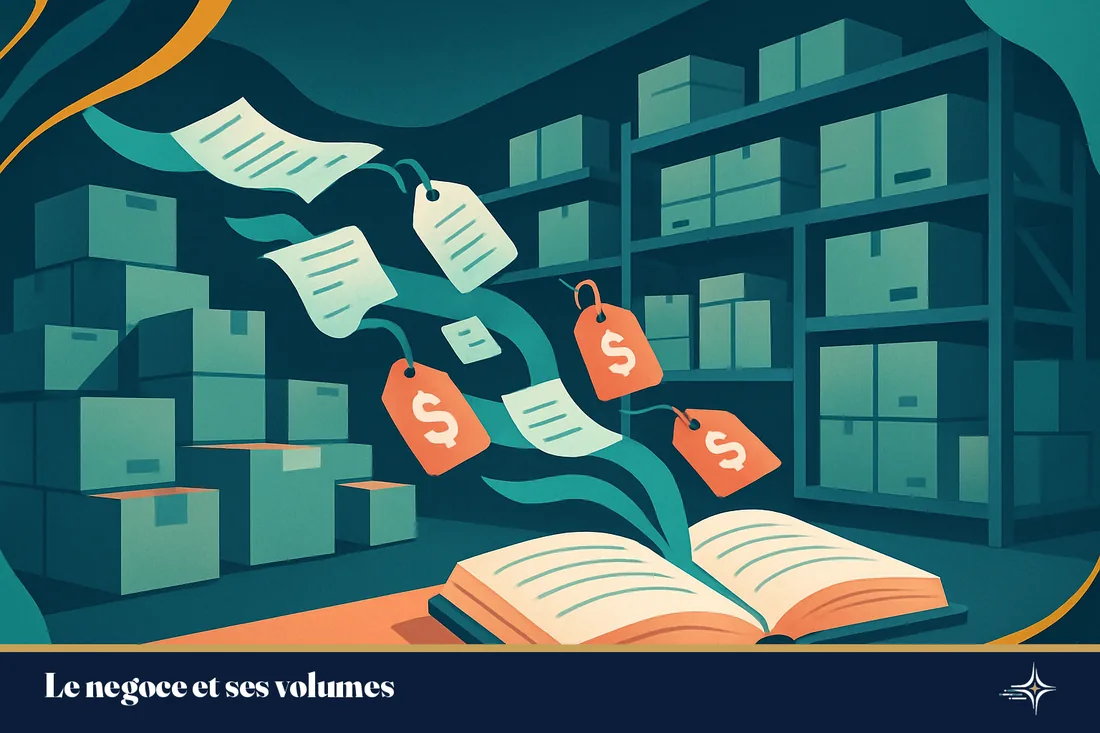 Un entrepot de negoce et le flux de factures vers un journal comptable