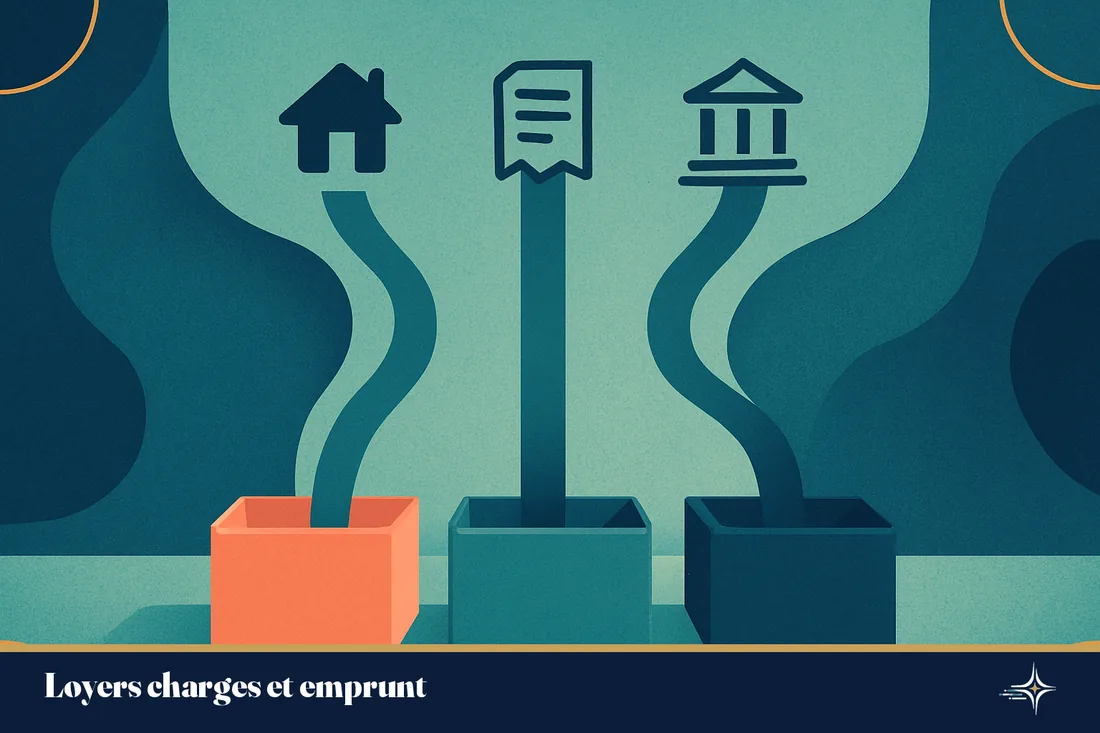 Illustration des trois flux comptables d'une SCI loyers charges et emprunt