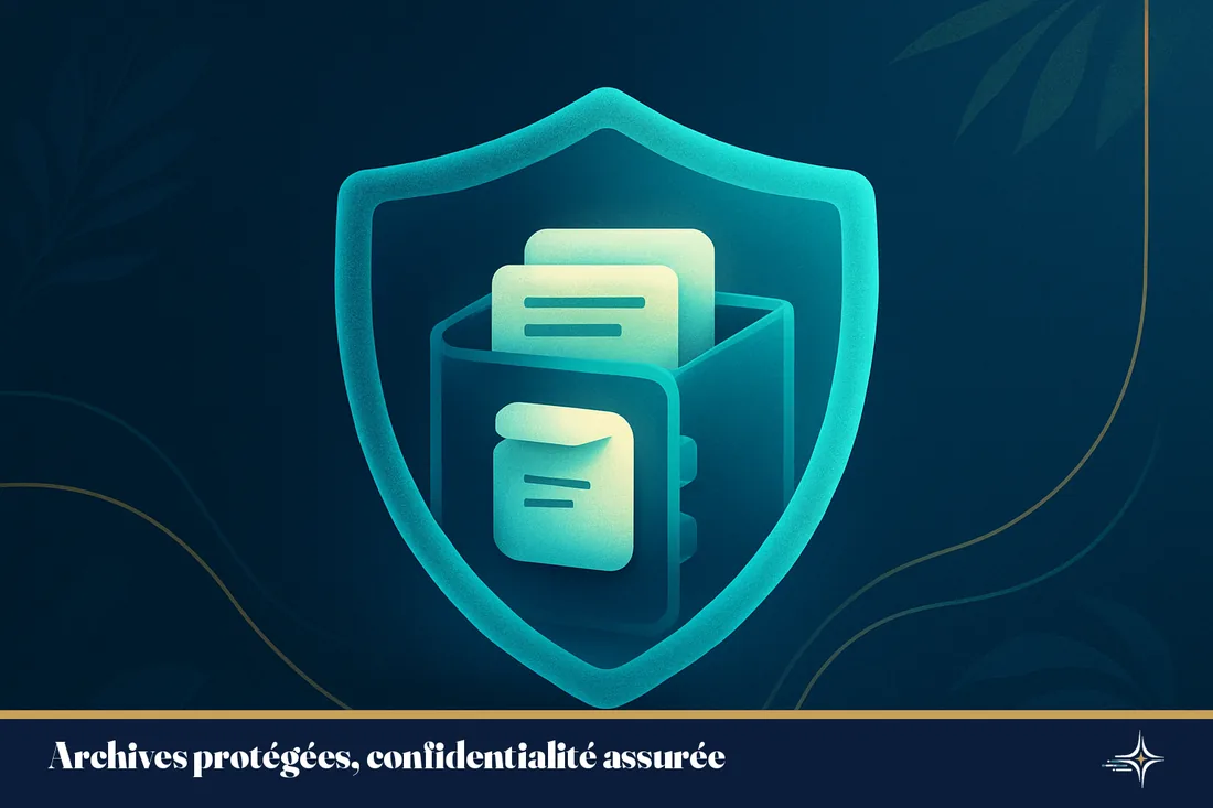 Illustration conceptuelle de la sécurité et de la confidentialité des archives comptables numériques