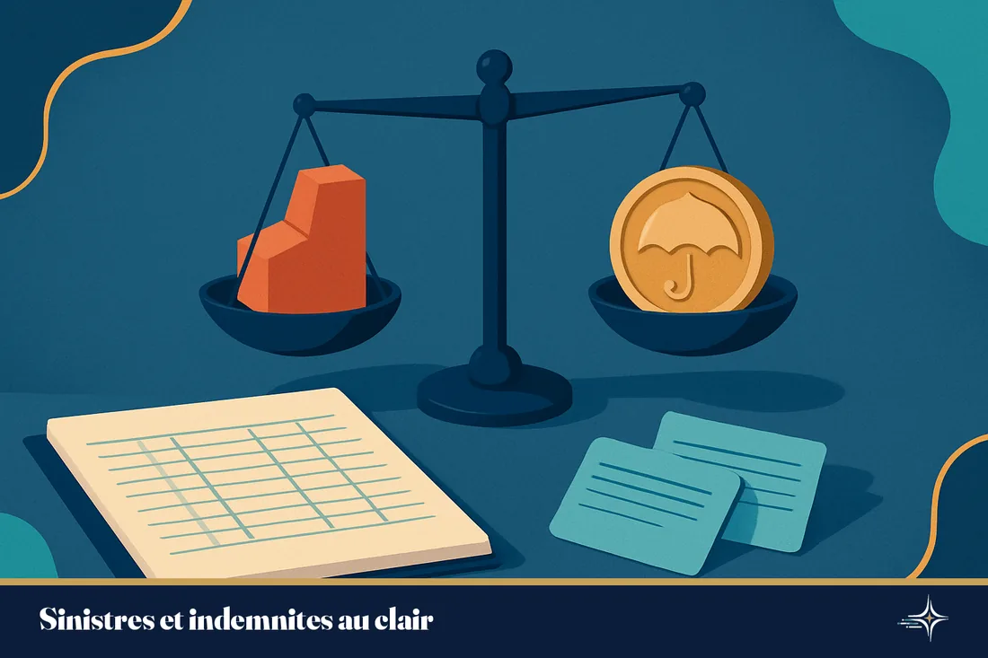 Illustration conceptuelle du tri comptable entre sinistres et indemnités d'assurance