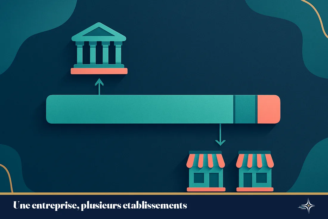Schéma illustrant la structure du numéro RIDET, entreprise et établissements